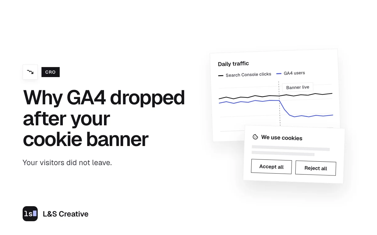 GA4 Traffic Dropped After Your Cookie Banner? How Google Consent Mode Explains It cover