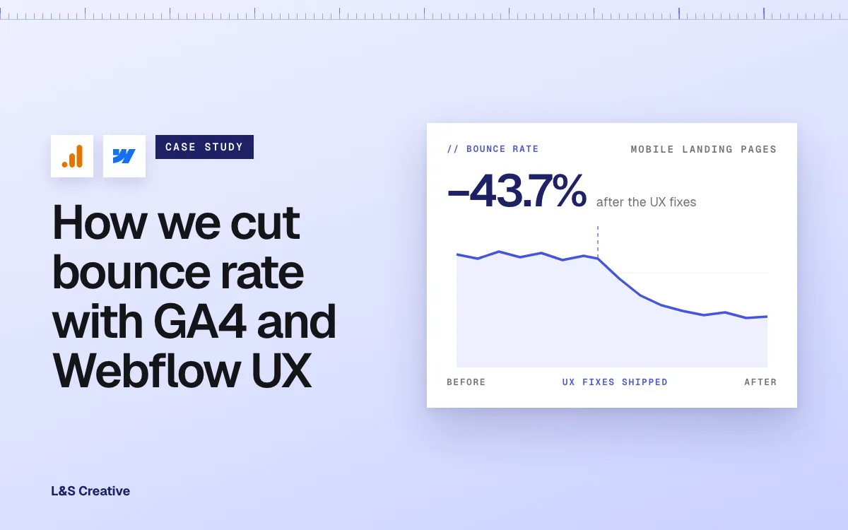 How We Cut Bounce Rate by 43.7% Using GA4 and Webflow UX
