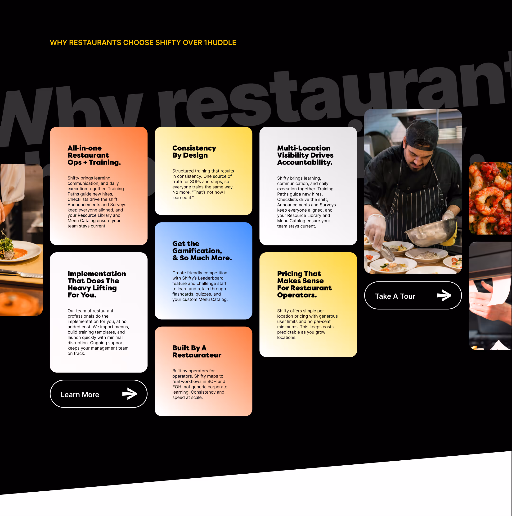 Shifty restaurant operations platform website designed by L&S Creative