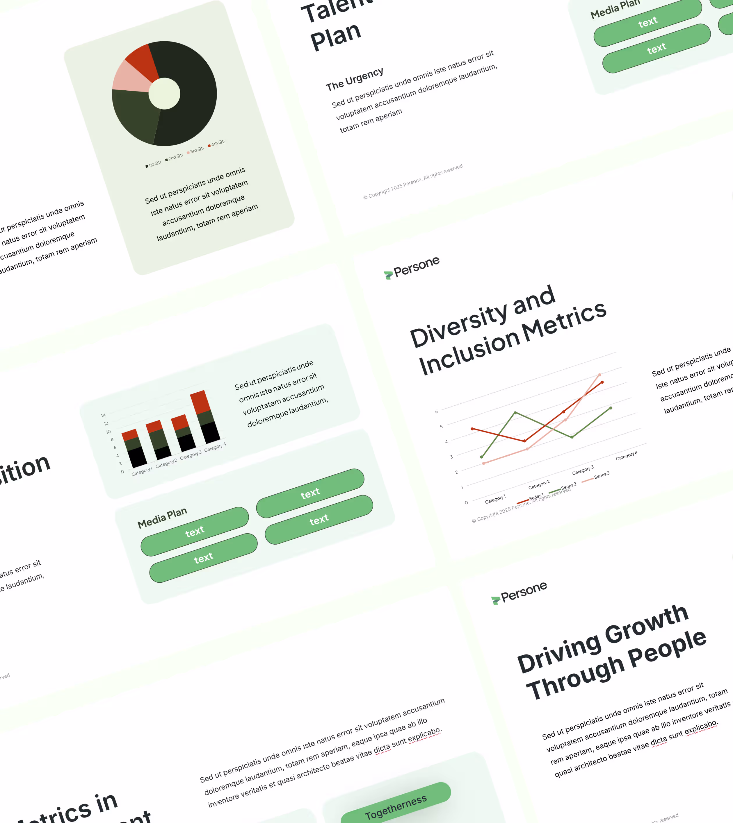 Pitch deck slide designs created by L&S Creative